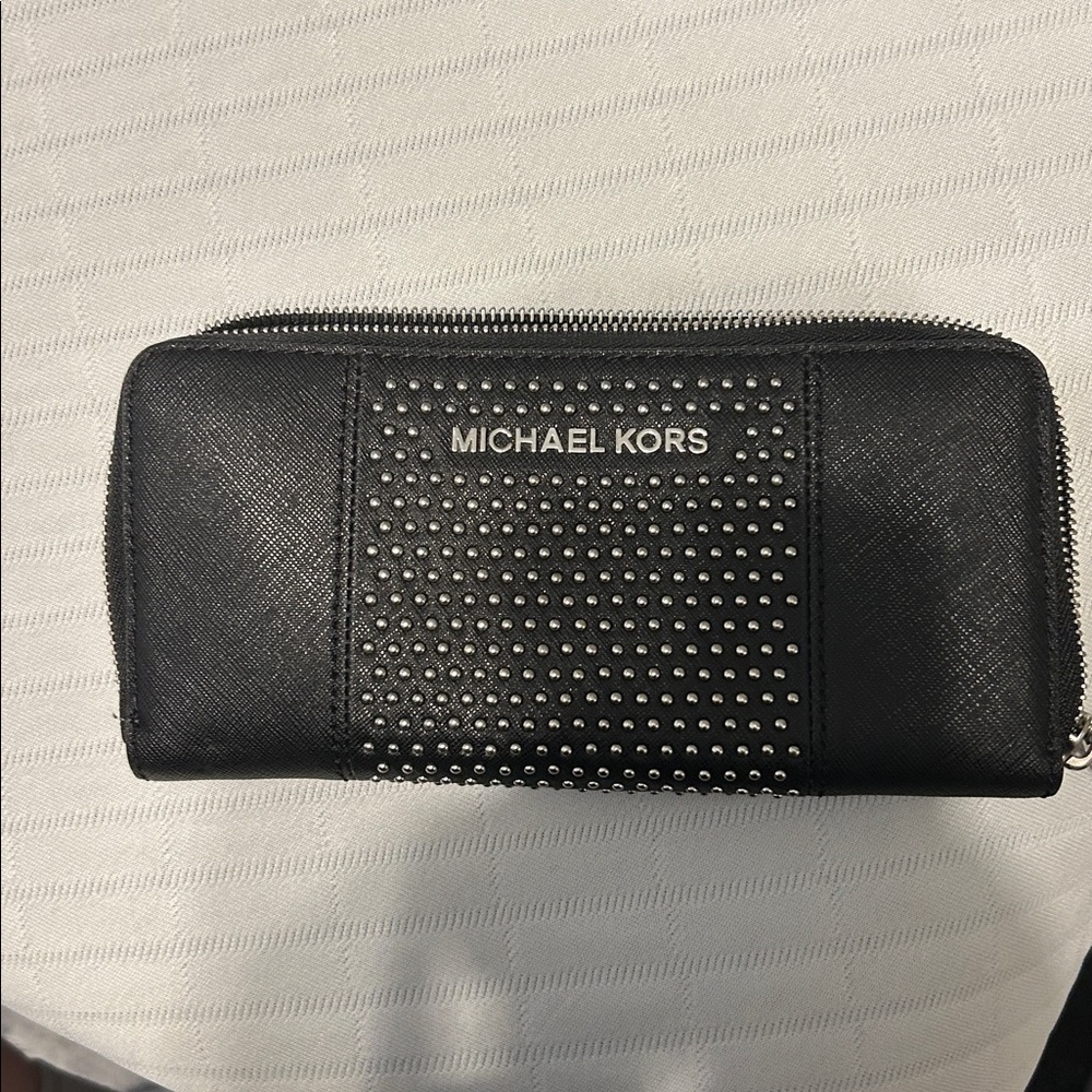 Michael Kors Black Wallet with Silver Accents